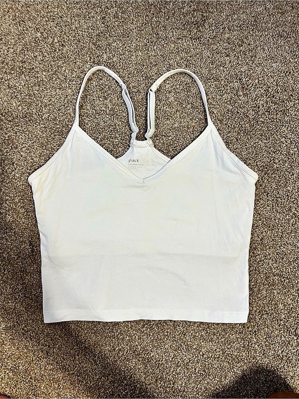 Pact Everyday Shelf Bra Camisole White Size Small